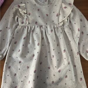 Zara Cream Floral Kids Casual Dress